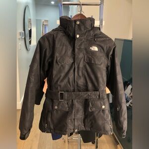 THE NORTH FACE HyVent 600 Goose Down Black Parka Coat w/Hood and Belt (S/P)